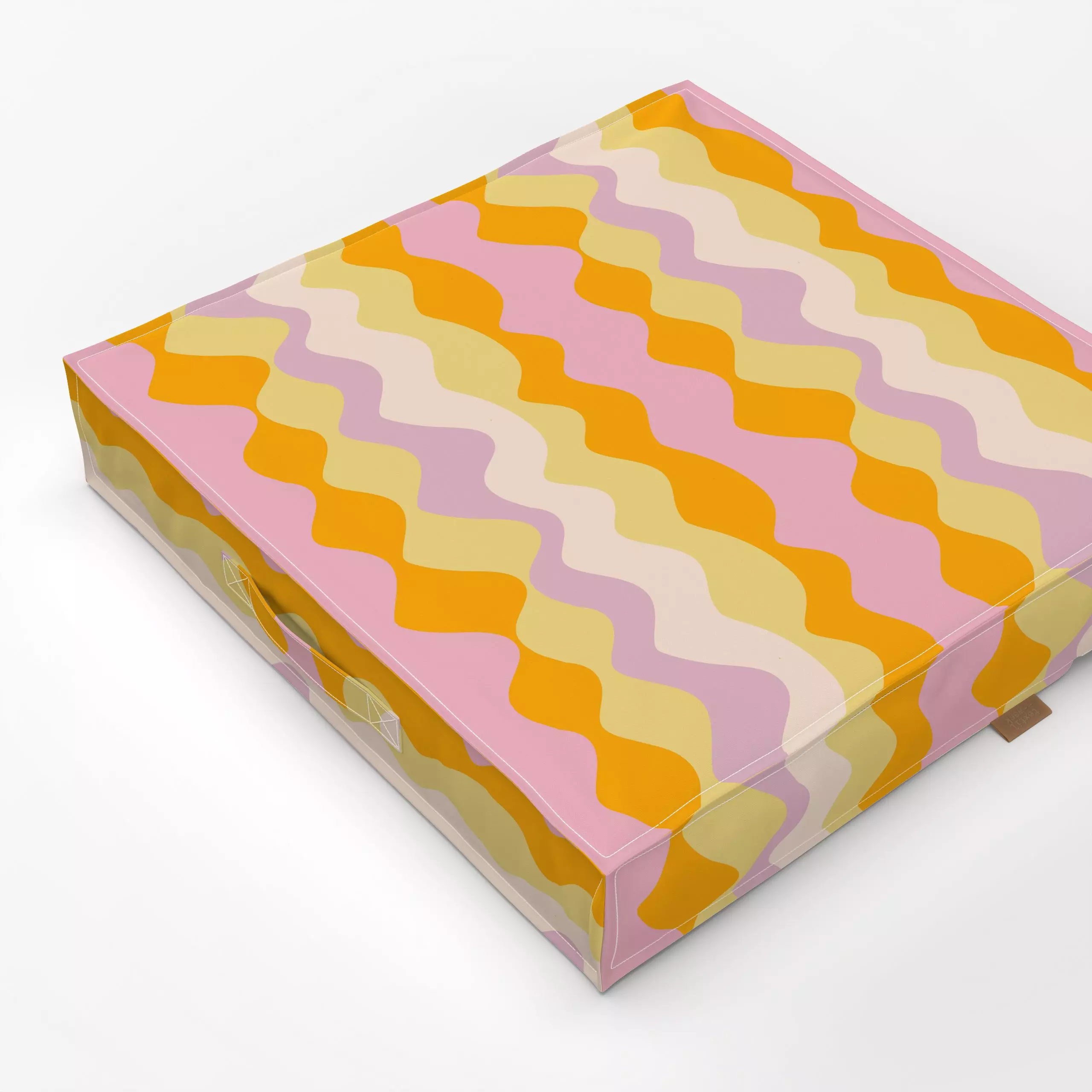 Bodenkissen Retro 70s Wavy Summer Day 1 - Sommer, Symbole & Muster, Retro & Vintage - von „Uta Naumann"; hippie, abstrakt, R...