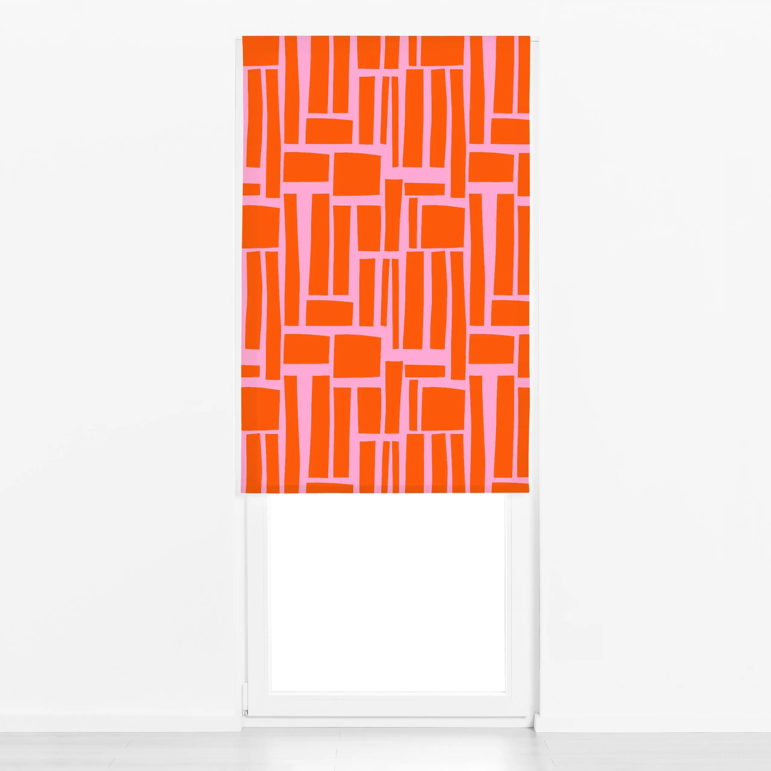 Raffrollo Sunny Orange Color Blocks - Symbole & Muster - von „Lisa Jasmin Bauer"; Muster, abstrakt, colorful