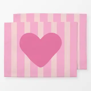 Tischset Heart & Stripes light pink