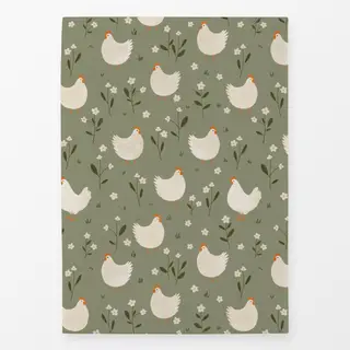 Geschirrtücher Hühner Wiese Frühling