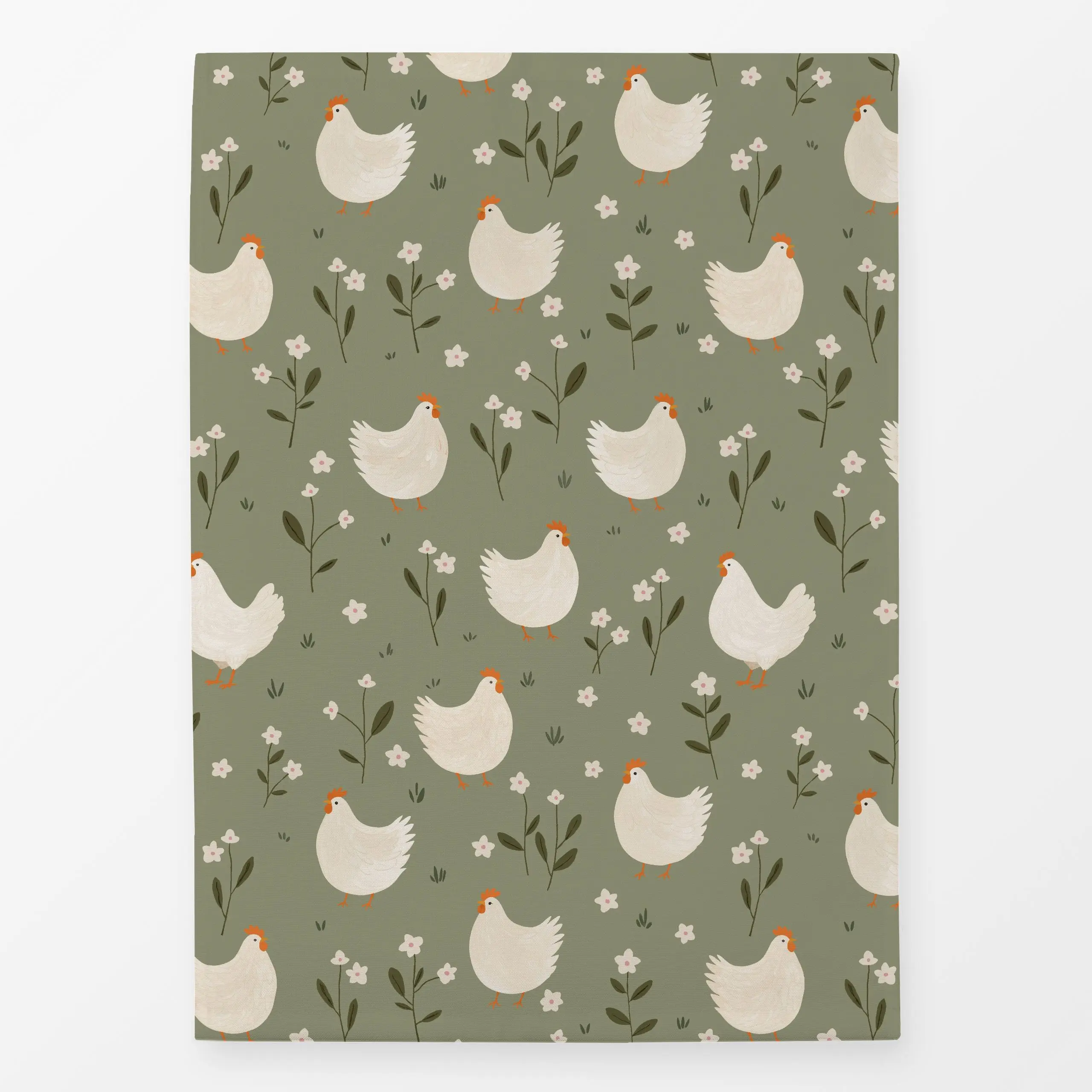 Geschirrtücher Hühner Wiese Frühling - Frühling, Tiere, Ostern - von „Studio Kesse x petitsourirdesign"