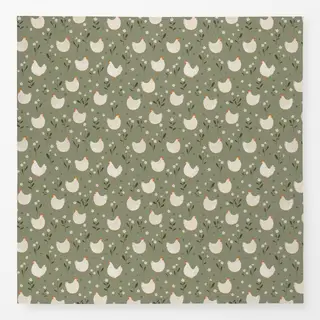 Tischdecke Hühner Wiese Frühling