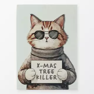 Geschirrtuch Cozy XMas - Katze mit Spruch