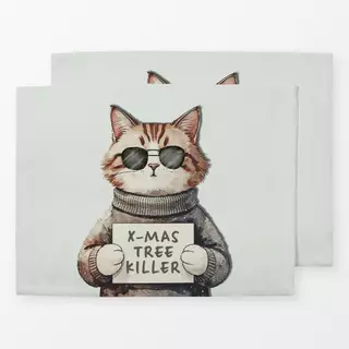 Tischset Cozy XMas - Katze mit Spruch