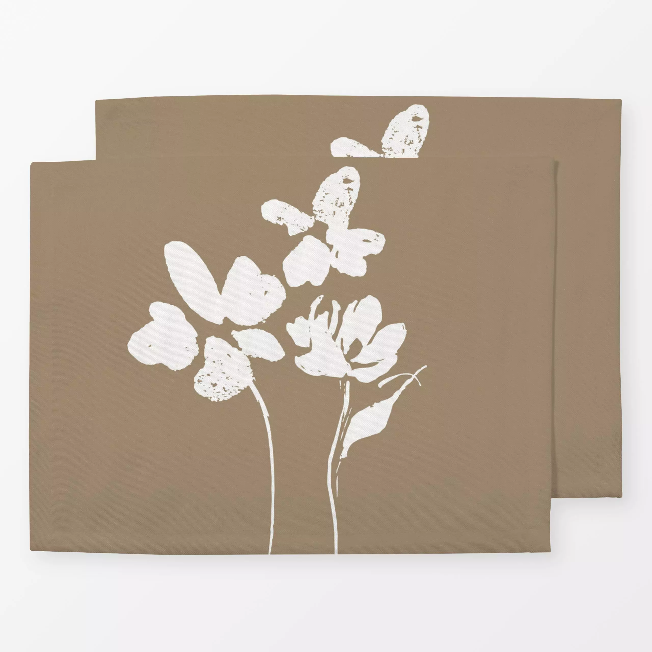 Tischset Kreideblumen Strauß Terra - Symbole & Muster, Pflanzen & Botanik, Retro & Vintage - von „Uta Naumann"; boho, minima...