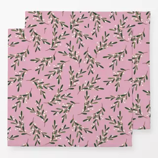 Servietten Mistlezweig Allover Pink