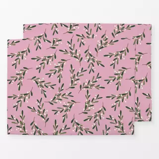Tischset Mistlezweig Allover Pink