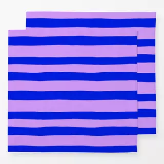 Servietten Bold Stripe blau flieder No1