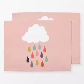 Tischset Bunter Regen Pink