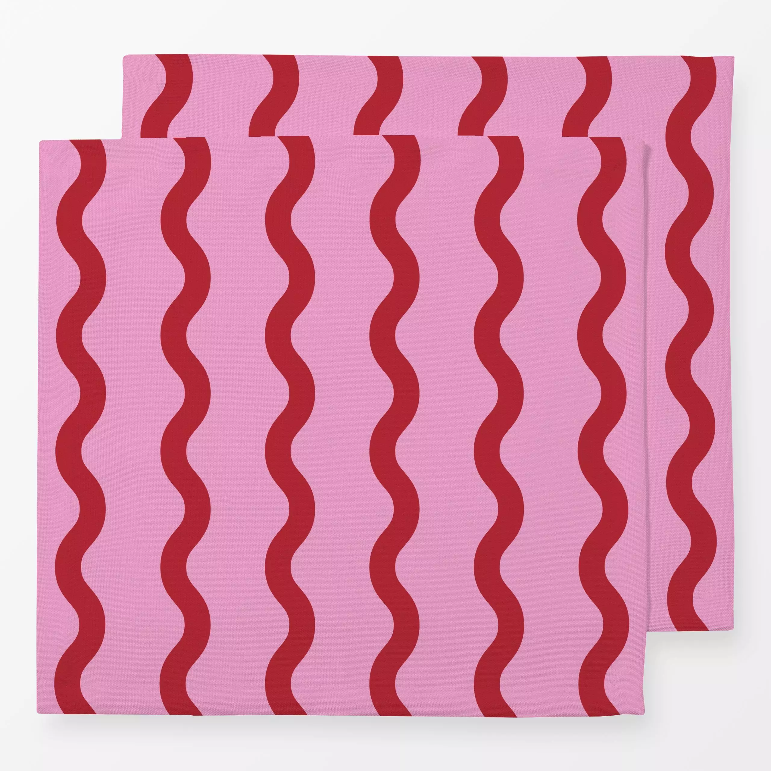 Servietten Wellenlinien rot-pink - Sommer, Symbole & Muster - von „moDeern Design Studio"; Sommer, wellen, pink, rot, Welle,...