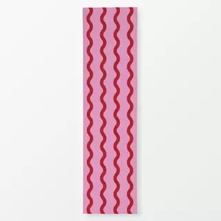 Tischläufer Wellenlinien rot-pink