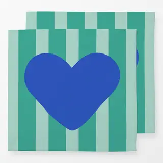 Servietten Heart & Stripes green