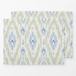 Tischset Boho Ikat Blue Green