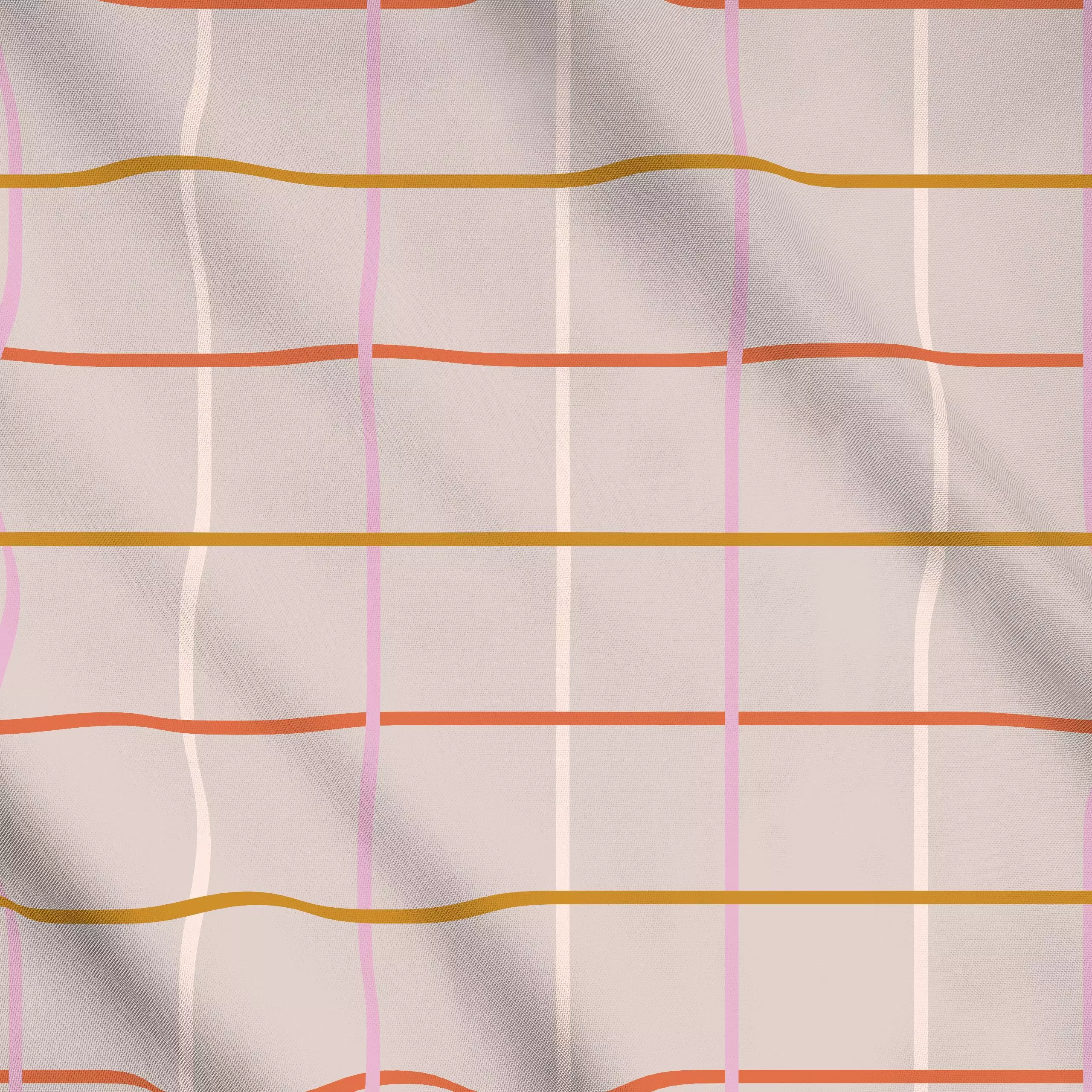 Meterware Checkered Pattern Pink Red - Symbole & Muster - von „Mareike Böhmer"; minimal, linie, Linien, rosa, Protea, Orange...