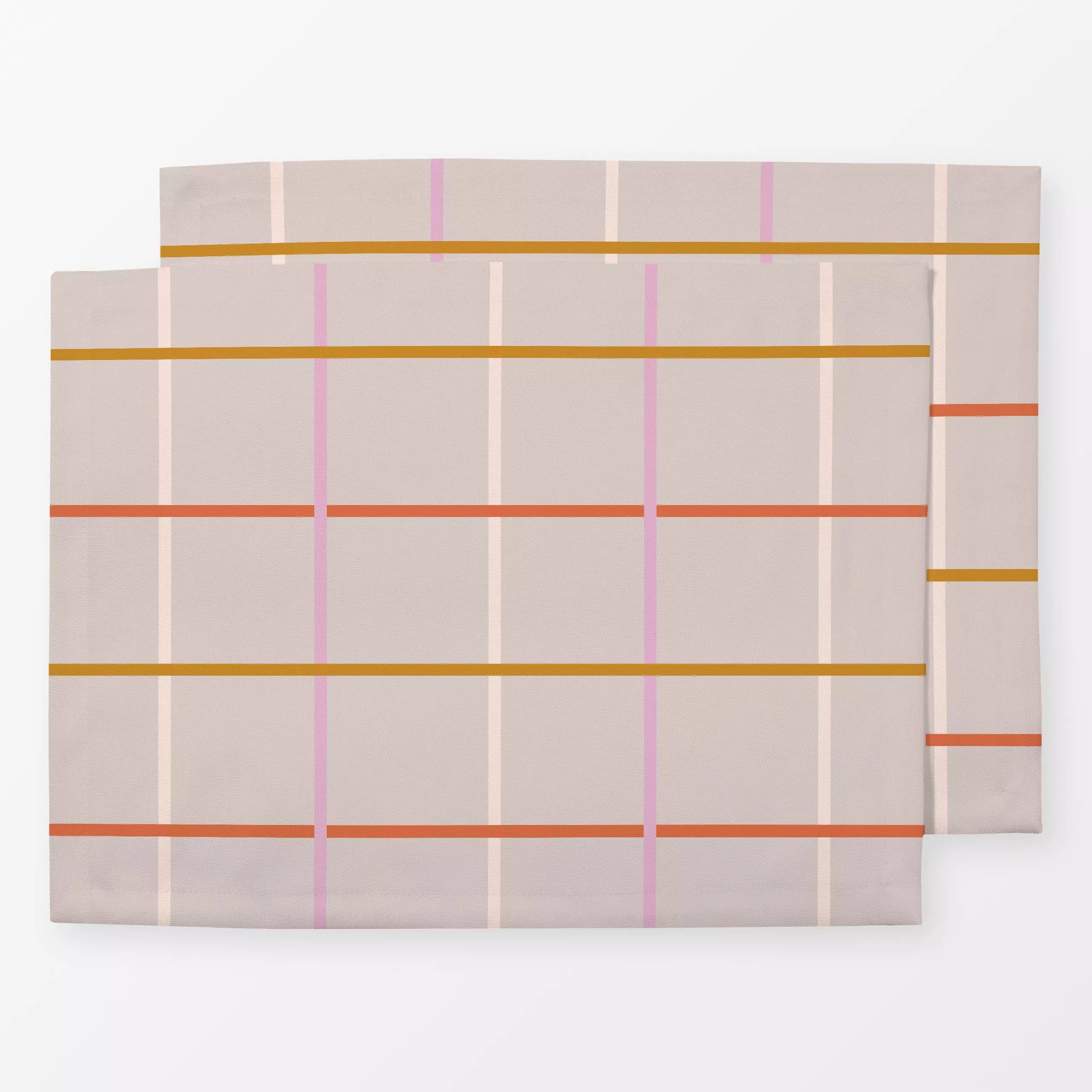 Tischset Checkered Pattern Pink Red, gemustert, von Mareike Böhmer