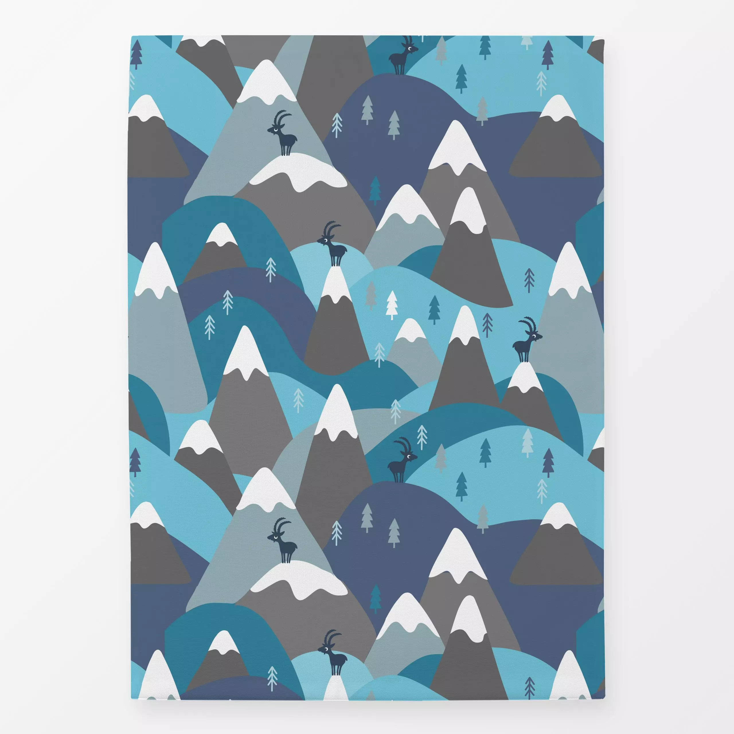 Geschirrtücher Snowy Mountains Muster - Natur & Landschaft, Winter, Reise - von „Carmen Eisendle"; Muster, Berge, Winter, ou...