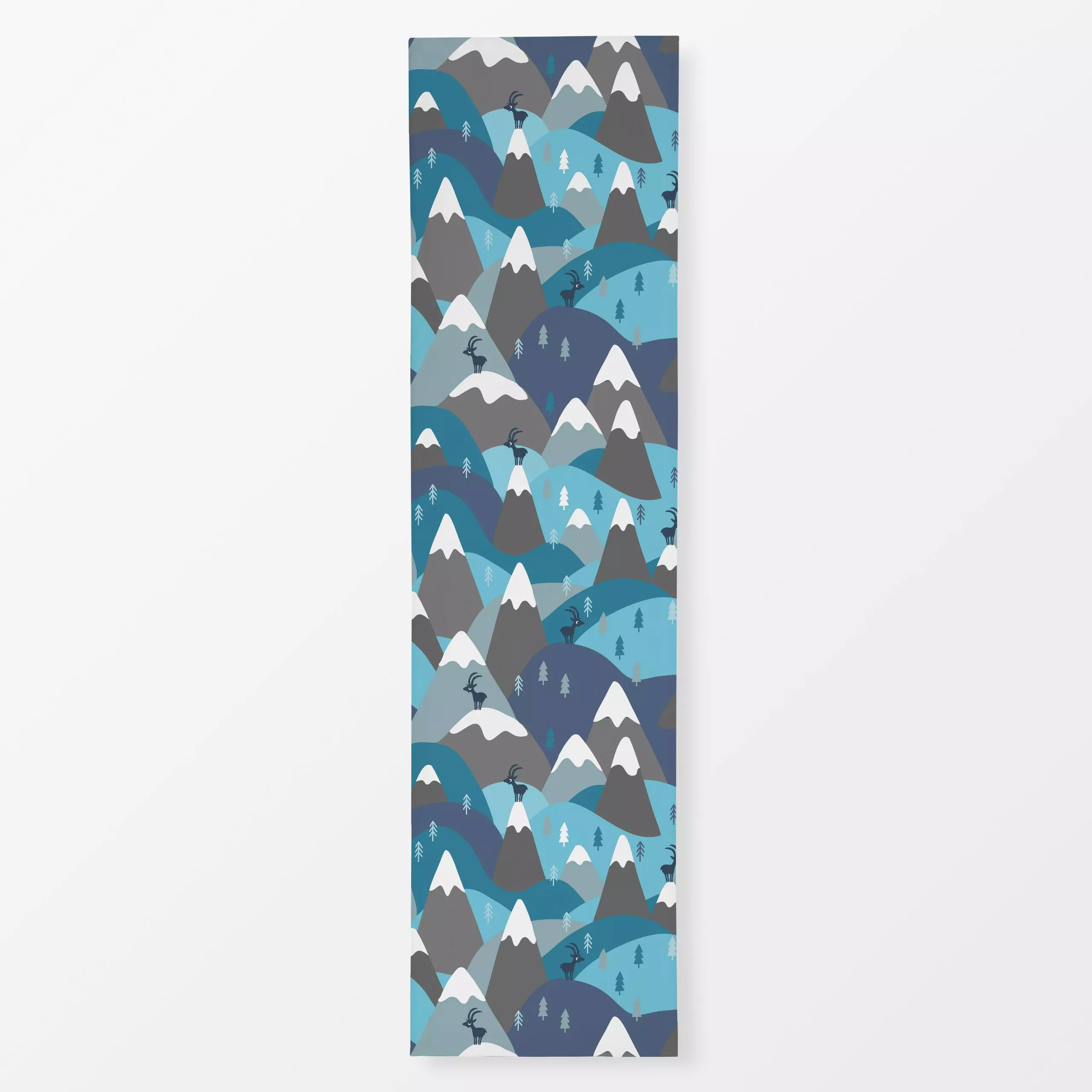 Tischläufer Snowy Mountains Muster - Natur & Landschaft, Winter, Reise - von „Carmen Eisendle"; Muster, Berge, Winter, outdo...