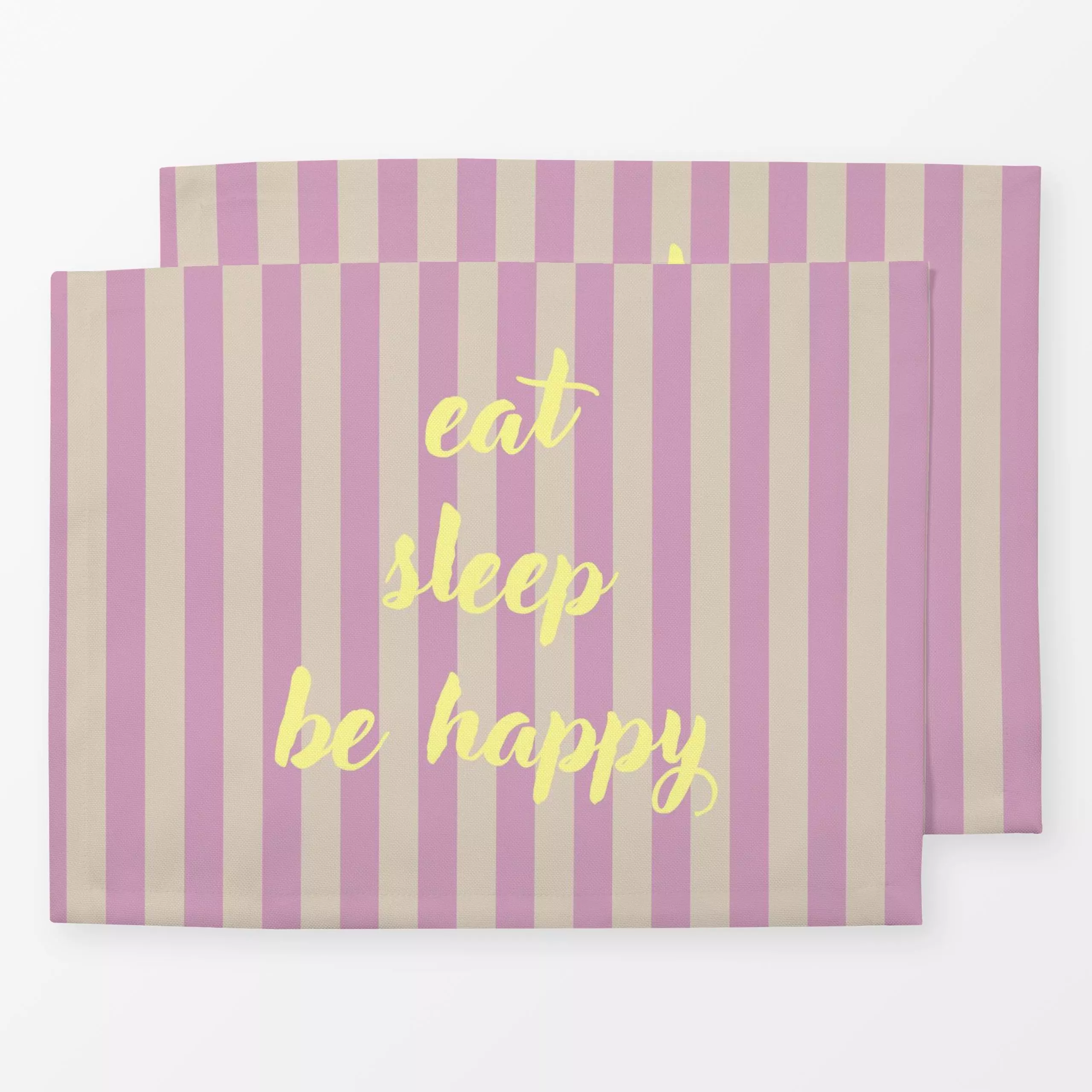 Tischset Eat Sleep Stripes - Liebe, Romantik & Pride, Sprüche & Schriftzüge, Symbole & Muster - von „Studio ROSAGRAU"; Strei...