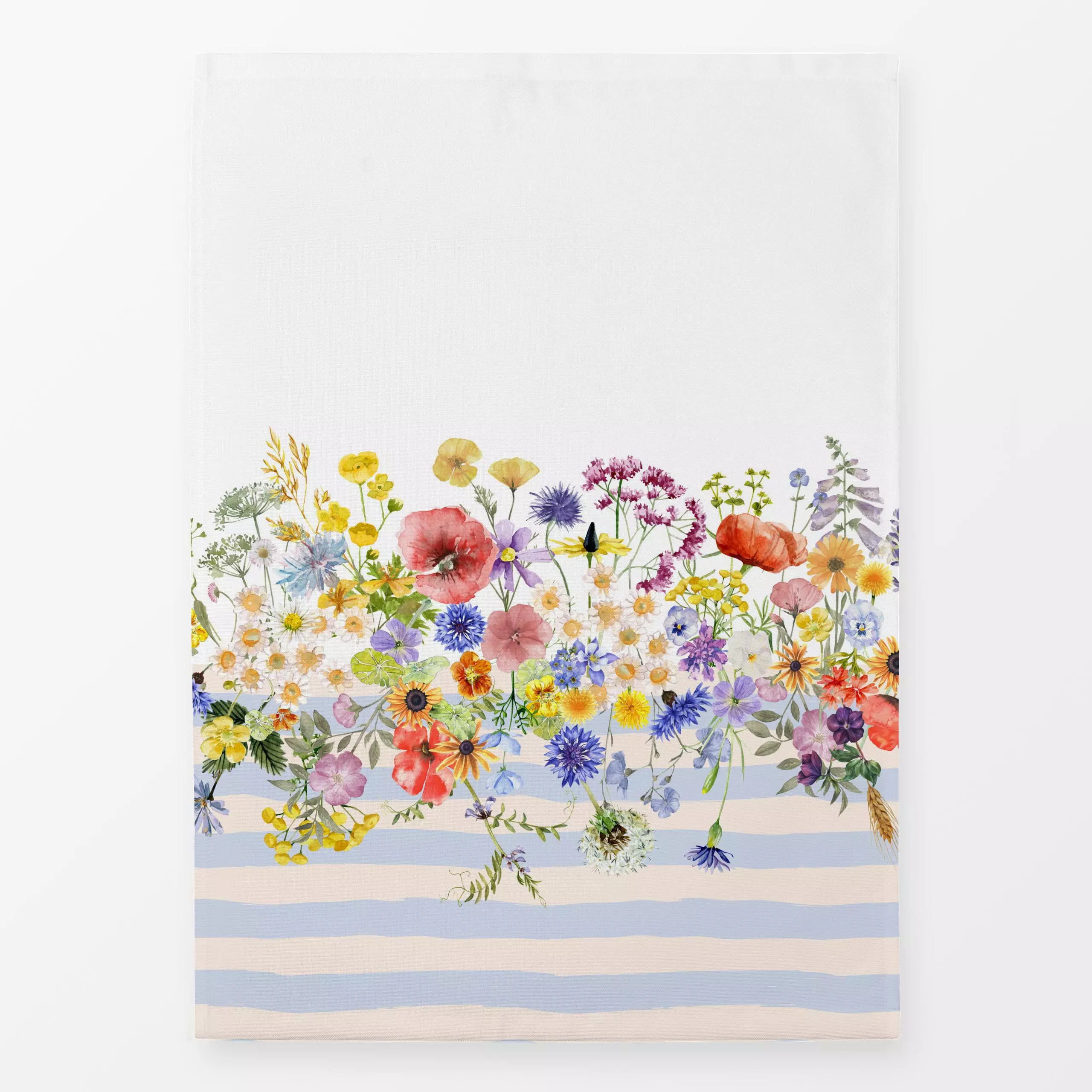 Geschirrtücher Wildblumen Wiese und Streifen - Blumen & Florales, Pflanzen & Botanik - von „Uta Naumann"; Streifen, skandina...