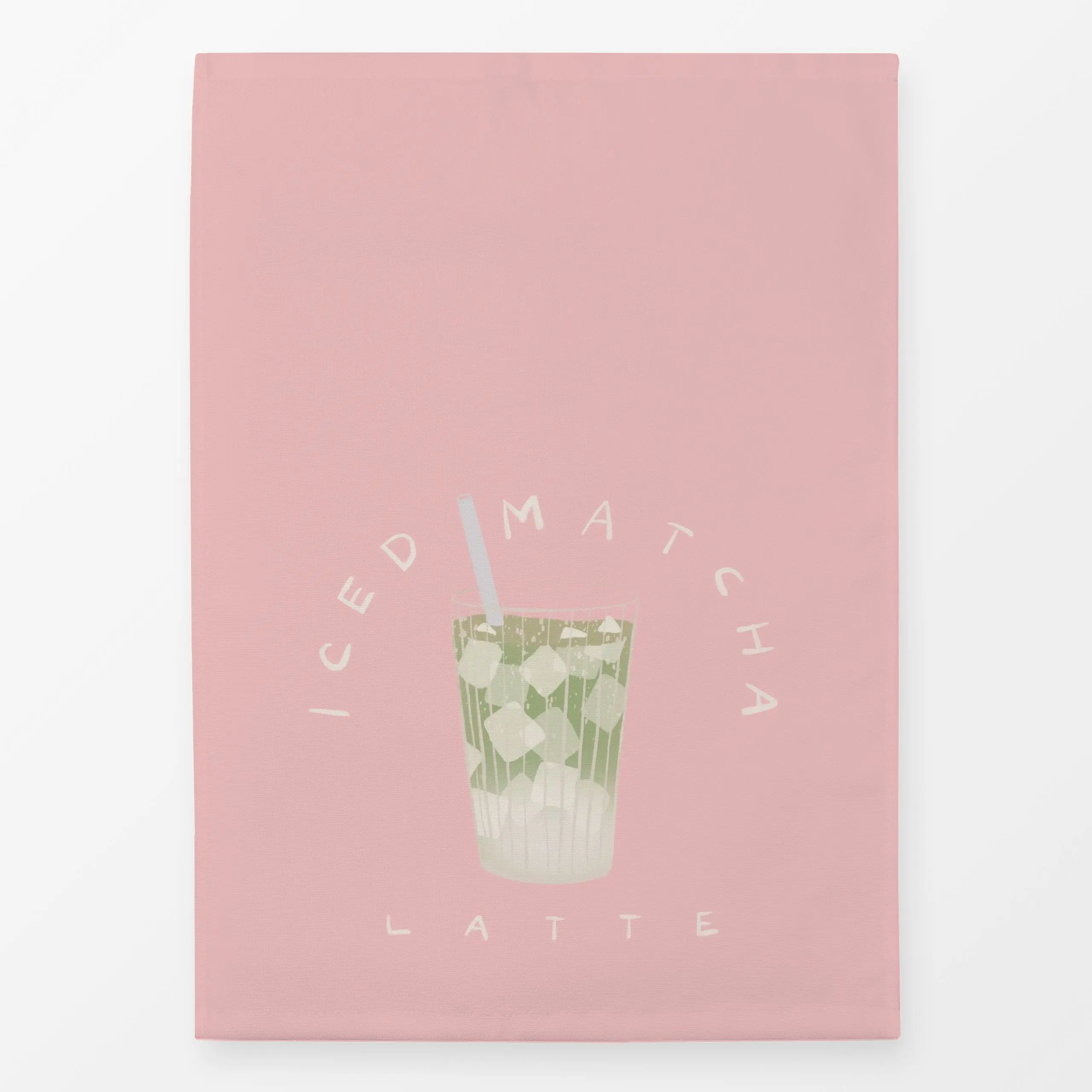 Geschirrtücher Iced Matcha Latte Pink - Küche, Essen & Trinken - von „Sophie Augustin Illustration"; Tee, tea, teatime, Matc...