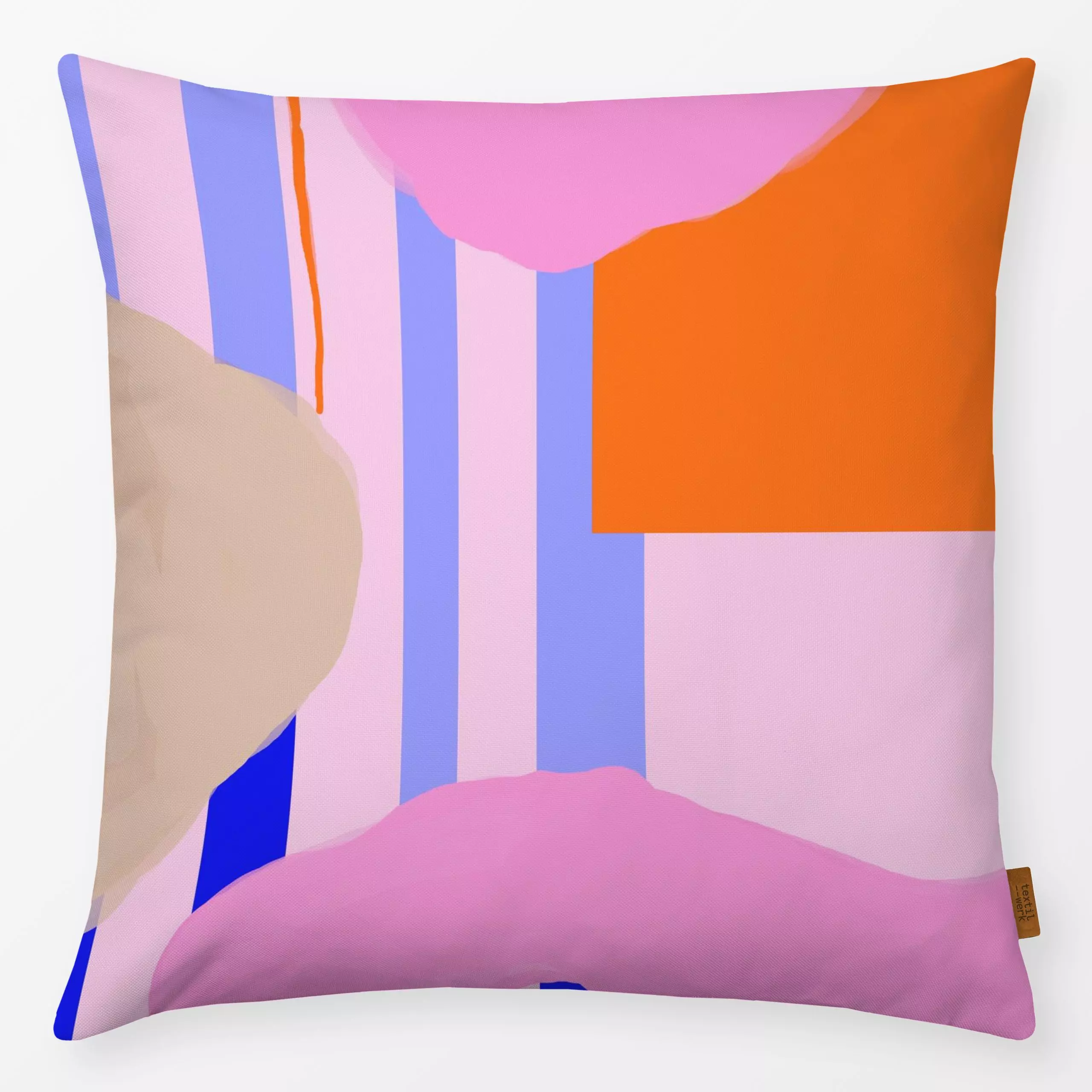 Kissen Stripes Shades Color - Symbole & Muster - von „Ute Arnold"; rosa, Orange, formen, stripes