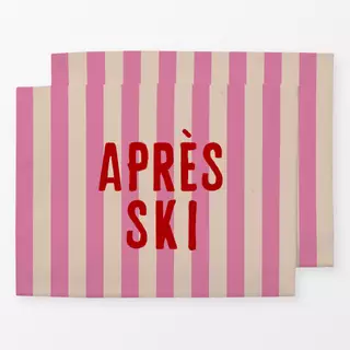 Tischset Apres Ski Rot Pinke Streifen
