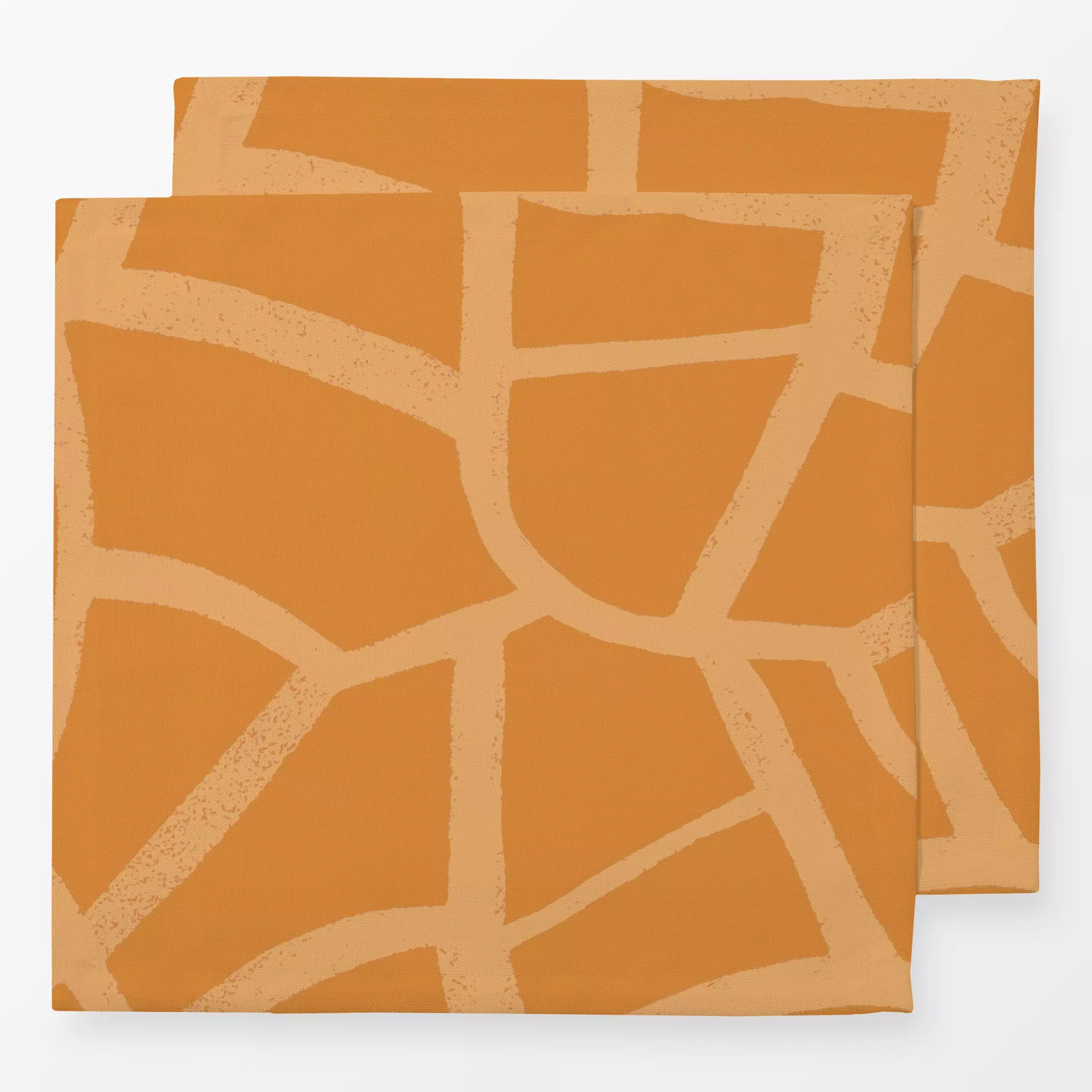 Servietten Abstract Shapes Orange - Symbole & Muster, Reise - von „Studio Kesse"; marrakesch, marrokko, boho, abstrakt, Oran...