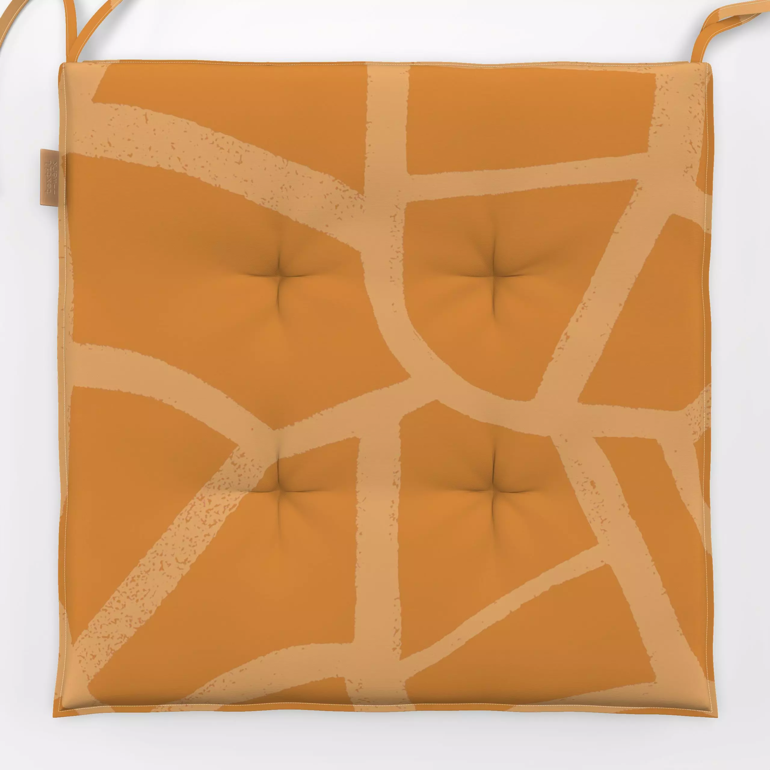 Sitzkissen Abstract Shapes Orange - Symbole & Muster, Reise - von „Studio Kesse"; marrakesch, marrokko, boho, abstrakt, Oran...