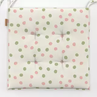 Sitzkissen Punkte beige grün rosa
