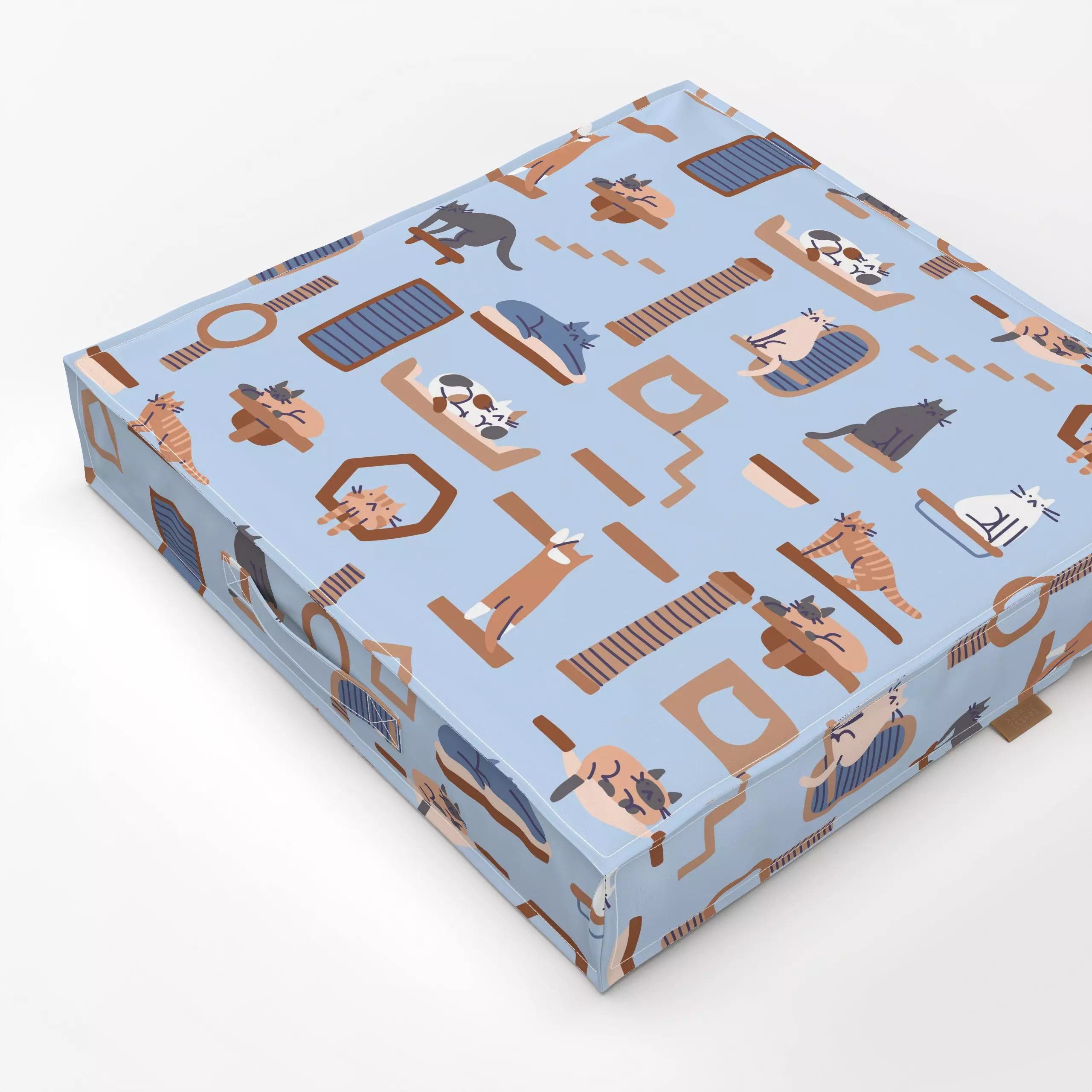 Bodenkissen Cats in Shelves - Tiere - von „Sara Maese"; Home, Tiere, Katze, Cat, cute, animal, friends