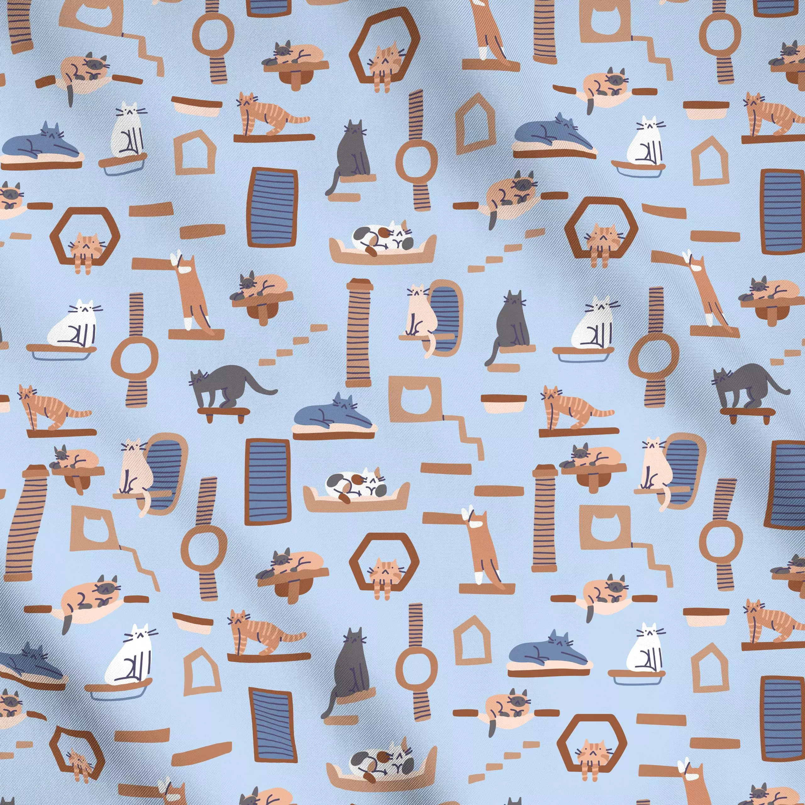 Meterware Cats in Shelves - Tiere - von „Sara Maese"; Home, Tiere, Katze, Cat, cute, animal, friends