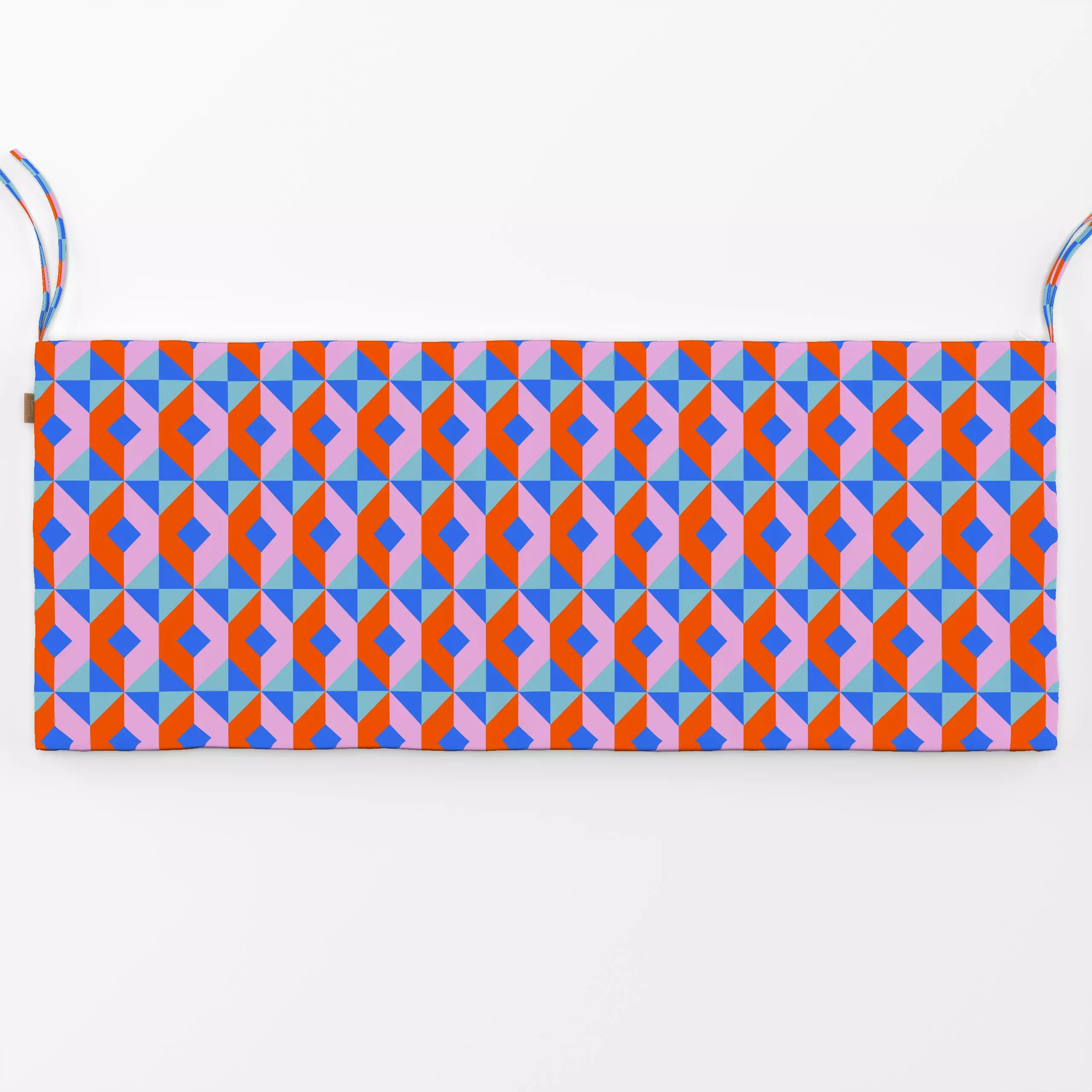 Bankauflage Fliesen Mix - Sommer, Symbole & Muster - von „Julia Schumacher"; rosa, grafisch, vierecke, dreiecke, colorful, r...