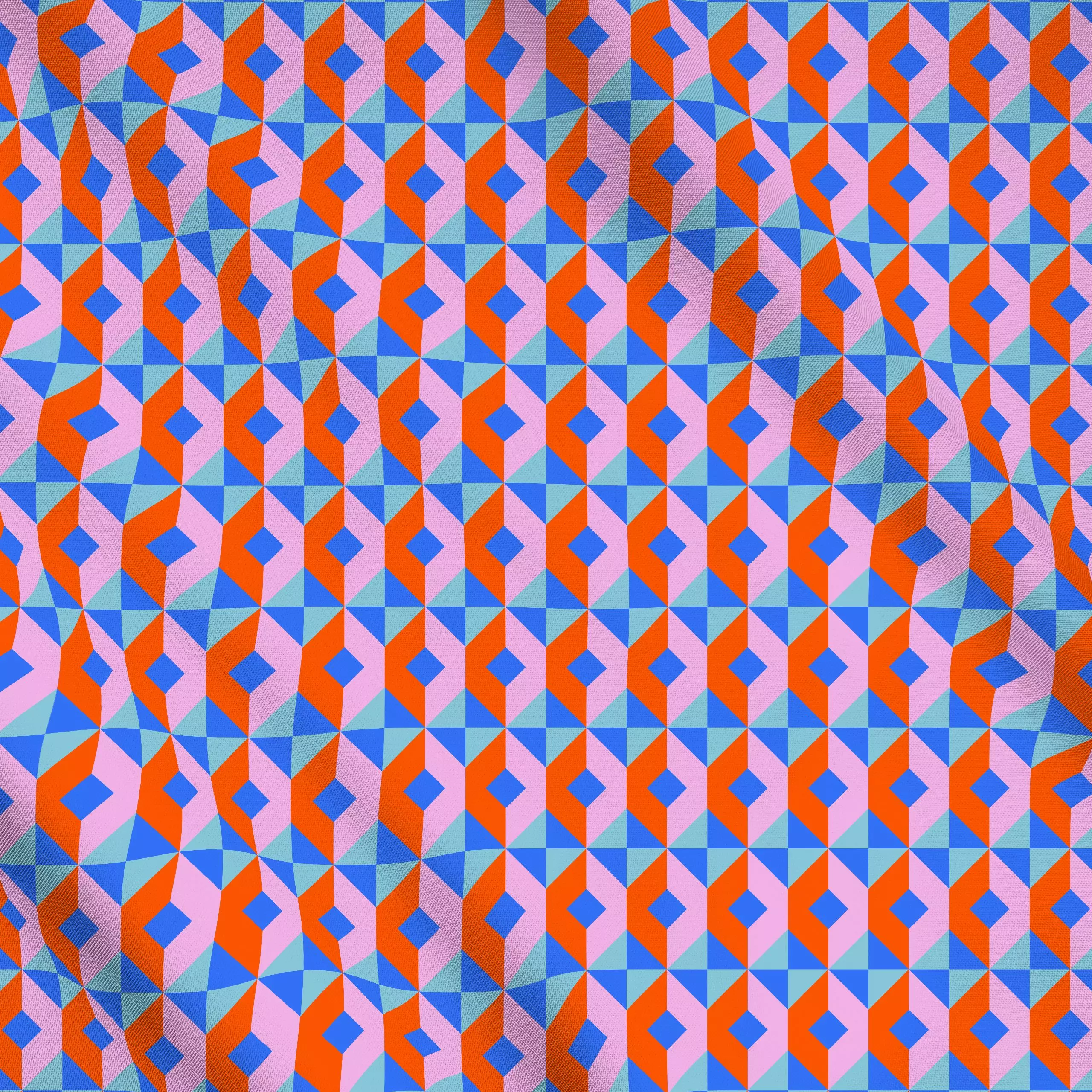 Meterware Fliesen Mix - Sommer, Symbole & Muster - von „Julia Schumacher“; rosa, grafisch, vierecke, dreiecke, colorful, rau...