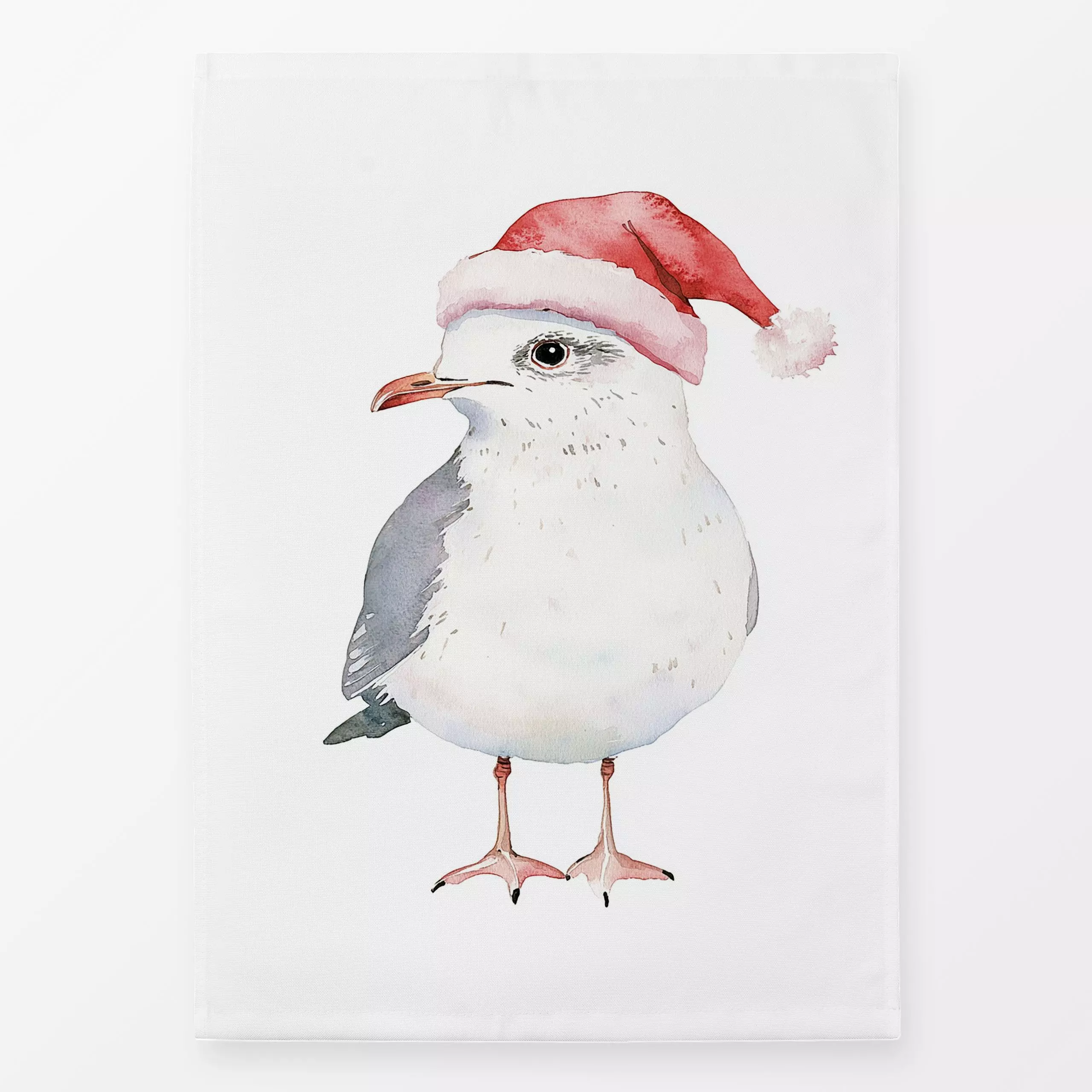 Geschirrtücher Weihnachtsmann Möwe - Tiere, Weihnachten, Winter - von „Uta Naumann"; Kinder, Vogel, Weihnachtsmann, niedlich...