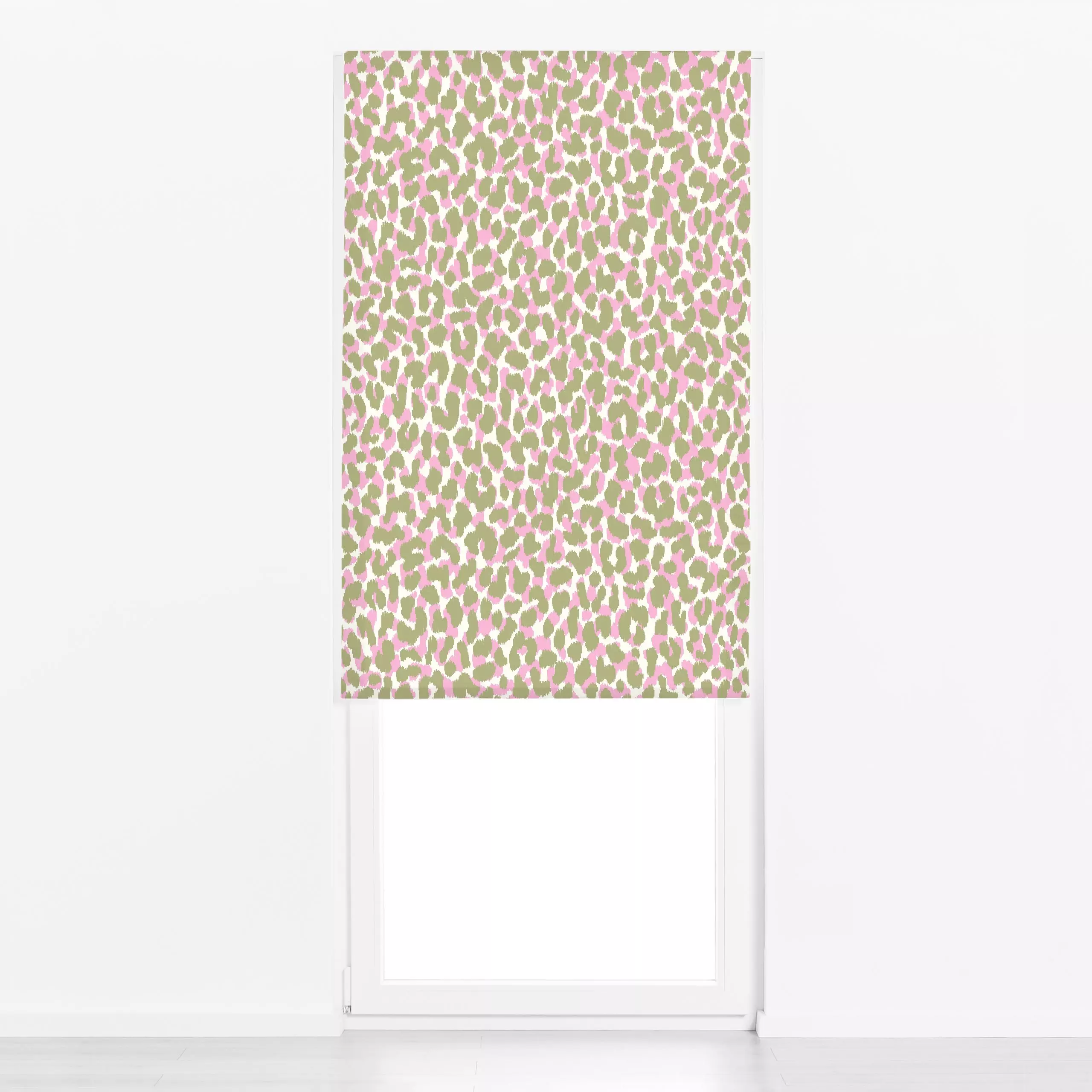 Raffrollo SAFARI Animal Leo Ikat 2 - Frühling, Sommer, Symbole & Muster - von „Primus Pattern“; Leo, Leopard, animal, ikat, ...