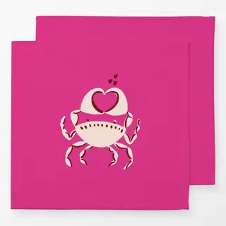Servietten Love Crab pink