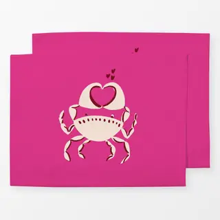 Tischset Love Crab pink