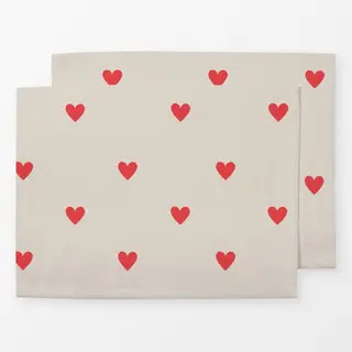 Tischset Mistletoe Hearts Red