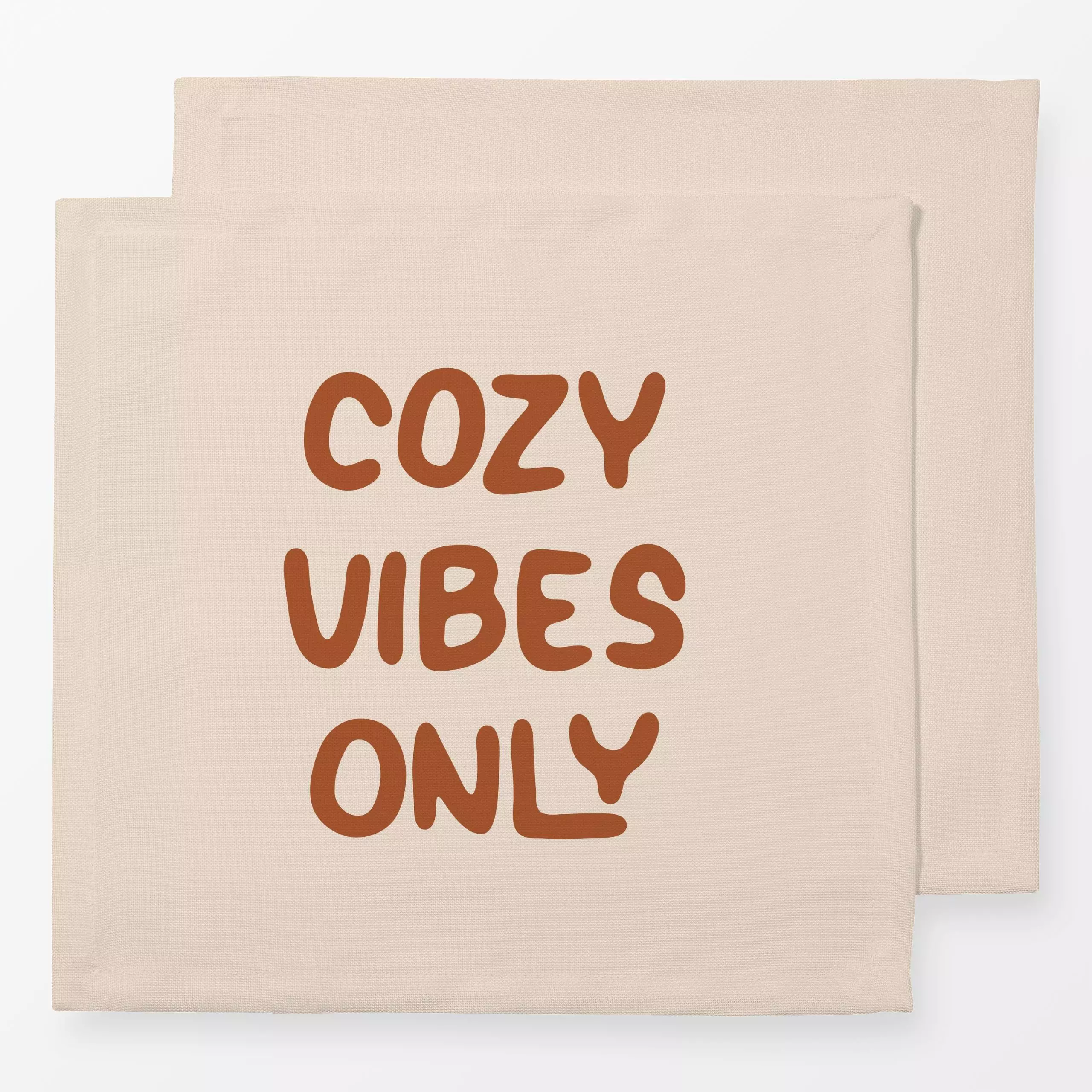 Servietten Cozy Vibes Only beige - Herbst, Sprüche & Schriftzüge - von „moDeern Design Studio"; Hygge, Cozy, typografie, Her...