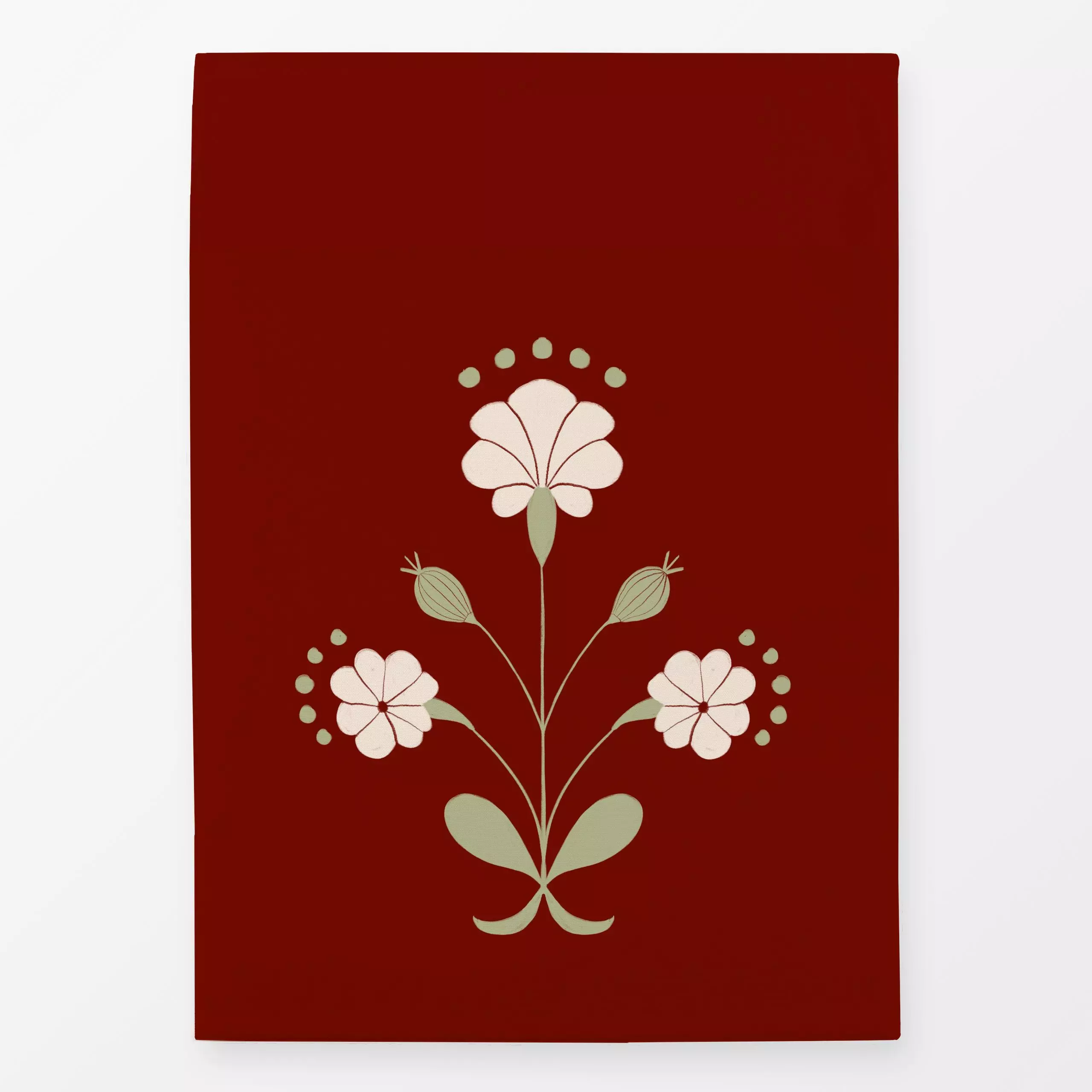 Geschirrtücher Folklore Blume Rot - Blumen & Florales, Weihnachten - von „Sophie Augustin Illustration"; Blumen, Weihnachten...