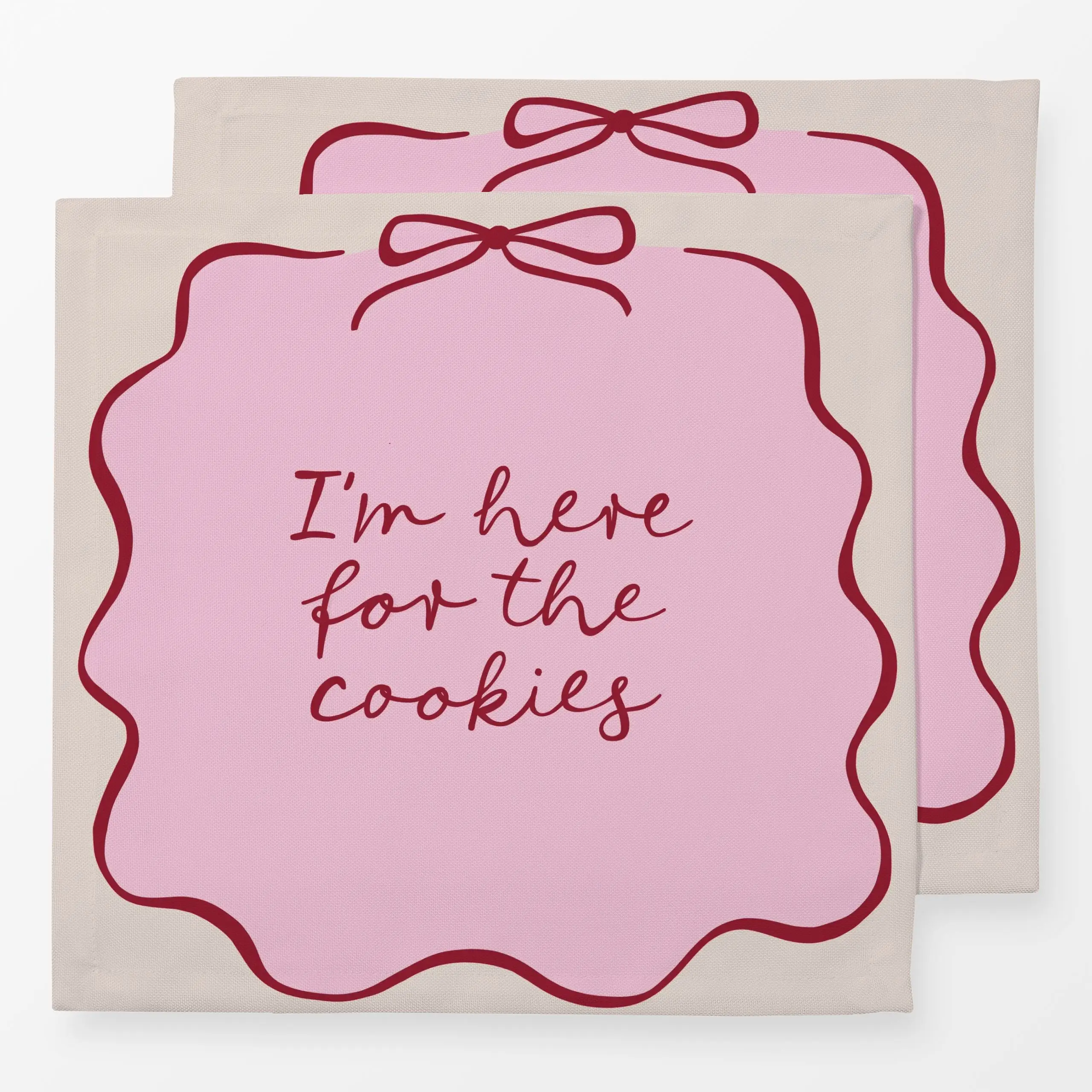 Servietten I'm here for the cookies - Sprüche & Schriftzüge, Weihnachten - von „Studio Kesse"; Süßigkeiten, Merry Christmas,...