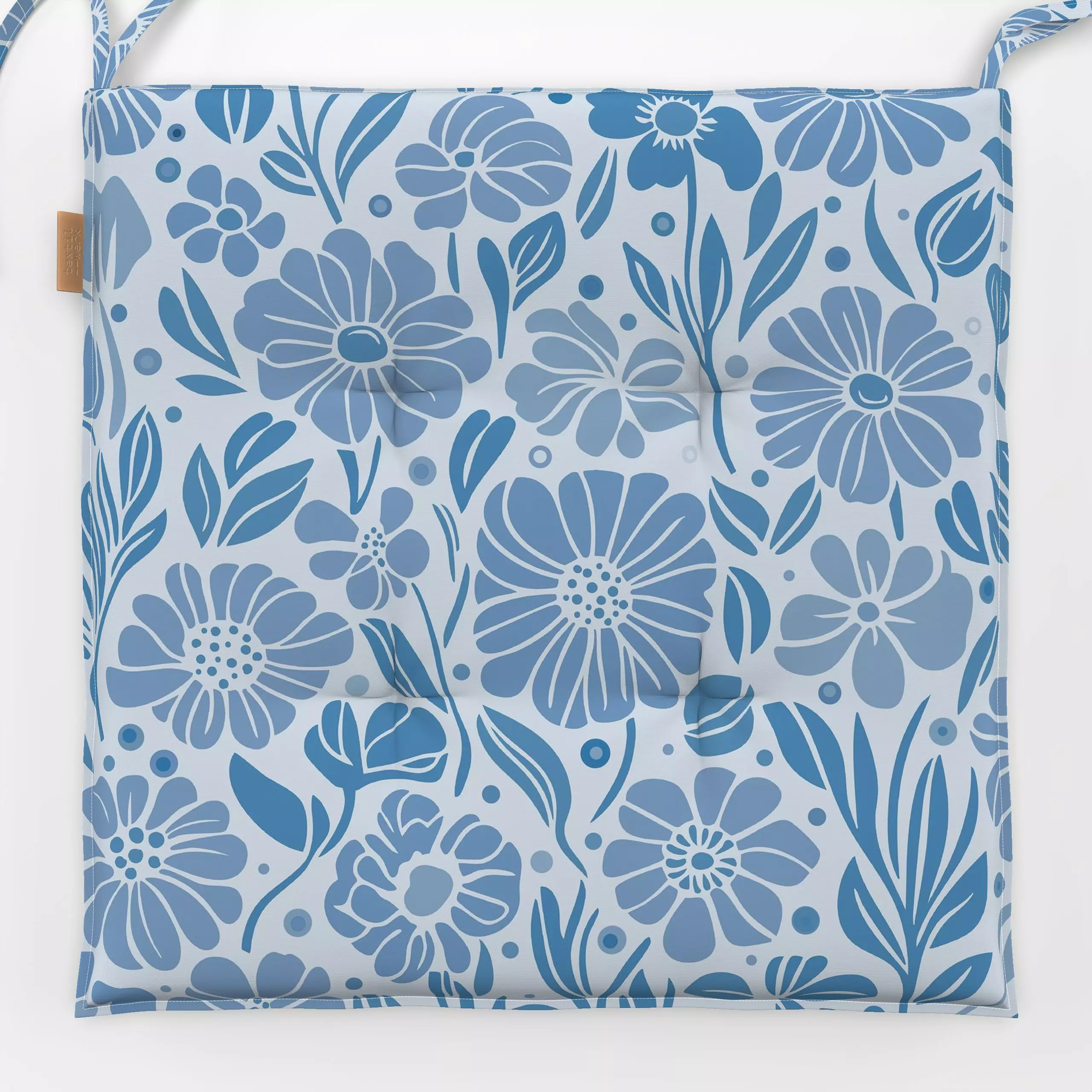 Sitzkissen Endless Summer Light Blue - Blumen & Florales, Pflanzen & Botanik - von „Andrea Haase"; Natur, Sommerblumen, Somm...