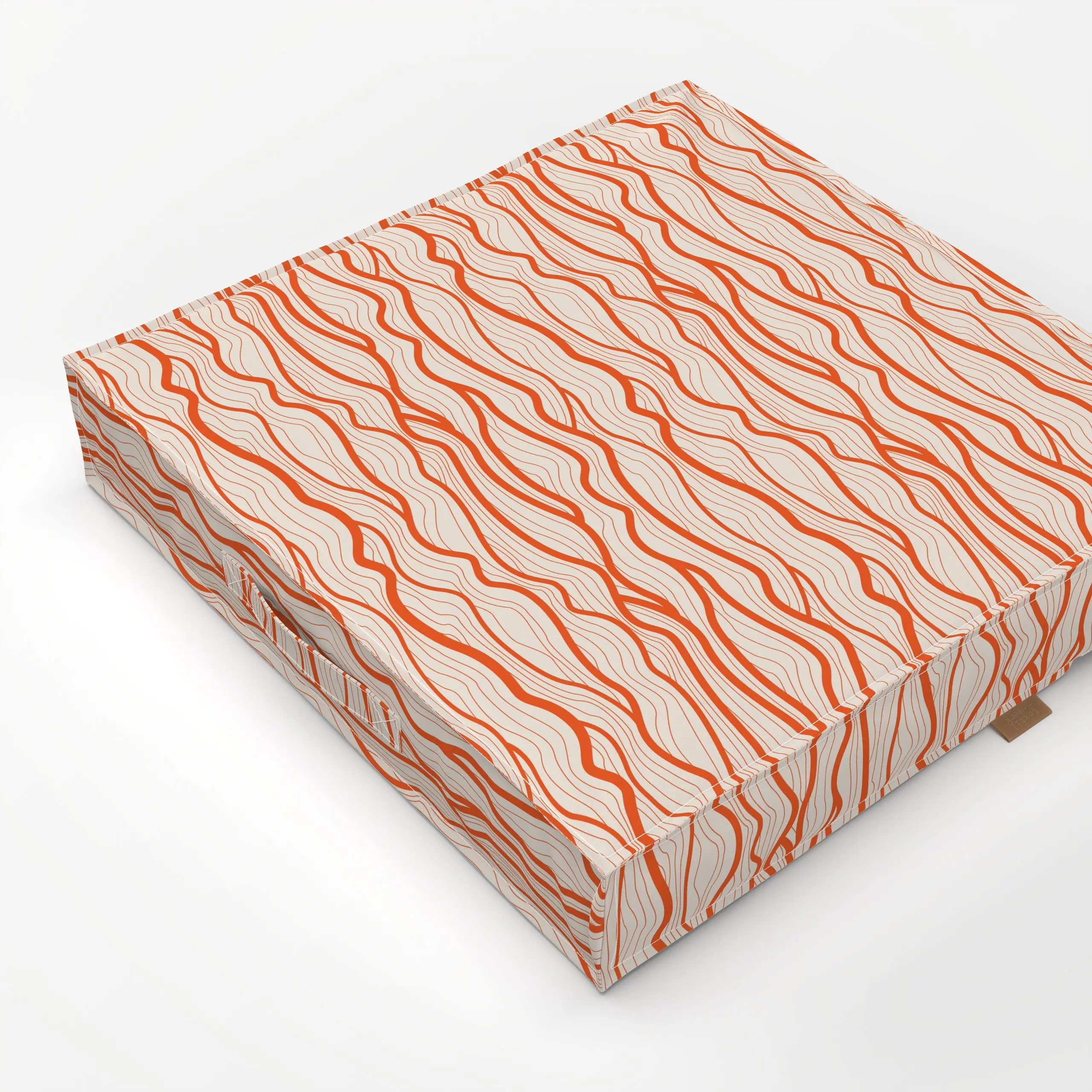 Bodenkissen Organic Waves orange - Natur & Landschaft, Sommer, Symbole & Muster - von „Karen Menzenbach"; Muster, Natur, Lin...