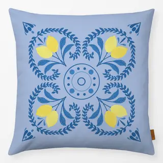 Kissen Zitronen Mittelmeer Blau