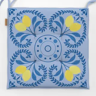 Sitzkissen Zitronen Mittelmeer Blau