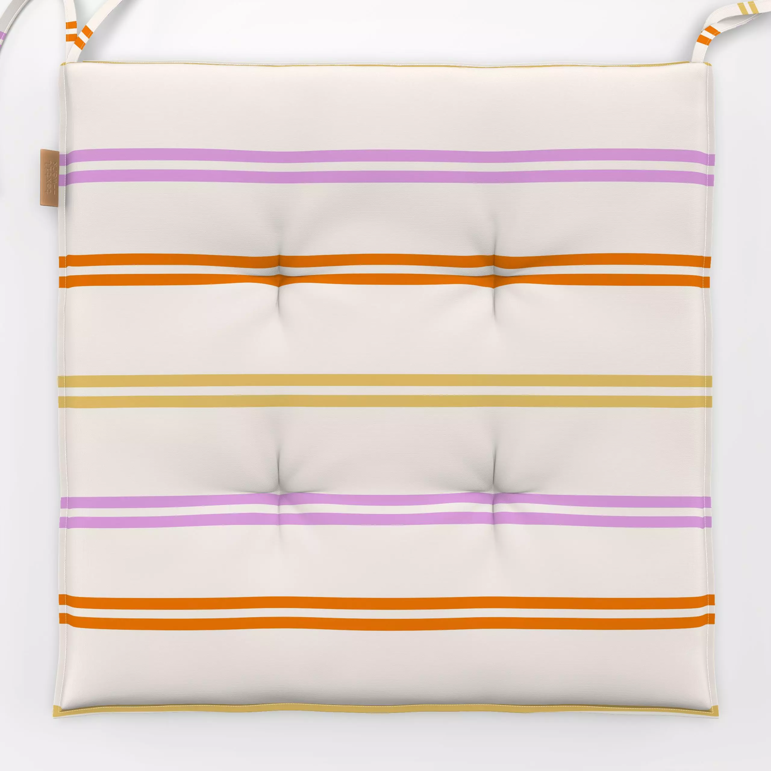 Sitzkissen trio stripes - Symbole & Muster - von „Patries Elisabeth"; minimal, Orange, pink, gelb, Koralle, streifenliebe, s...