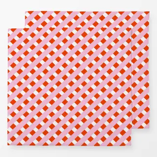 Servietten Diagonale Karo Rot Pink