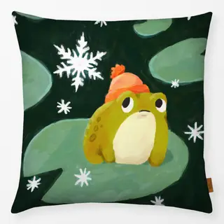 Kissen Snowflake Frog on Lilypad