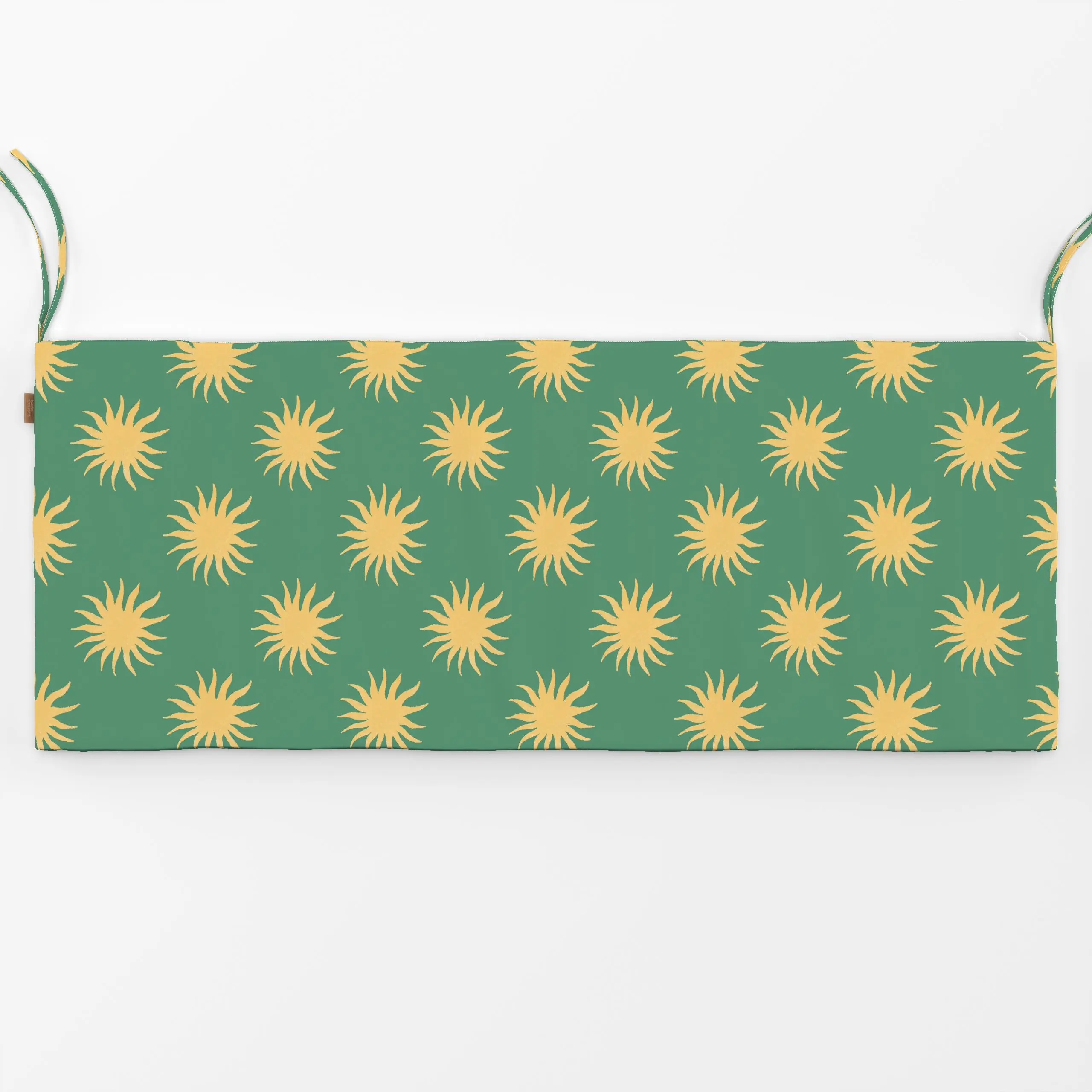 Bankauflage Suns - green - Sommer, Symbole & Muster - von „Andrea Liesert"; marrakesch, Sonne, Sommer, exotisch, Paradise, U...