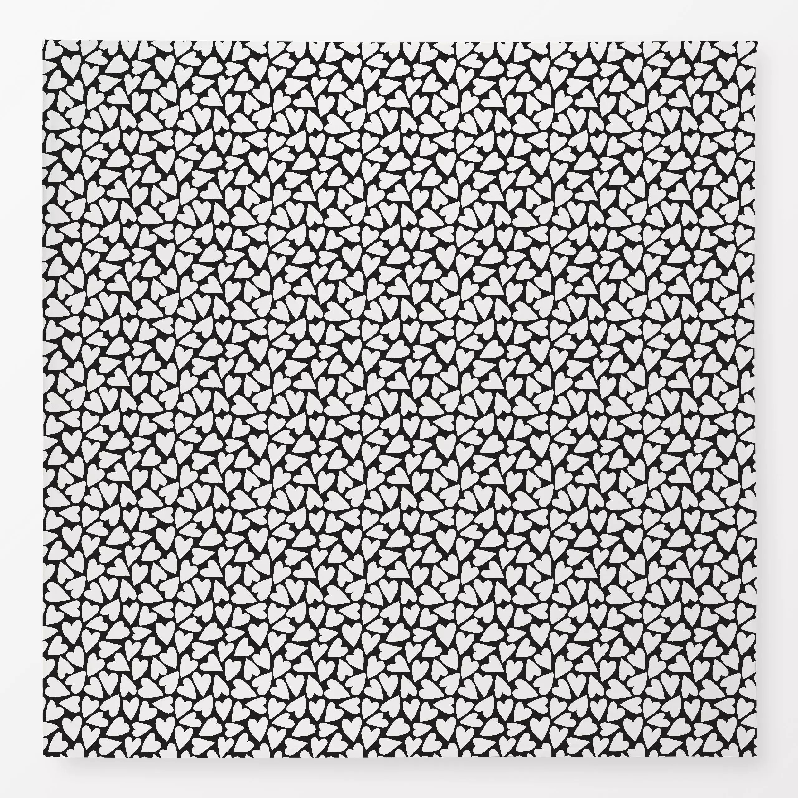 Tischdecke Herzen Schwarz weiß - Liebe, Romantik & Pride, Symbole & Muster, Anlässe - von „Studio Kesse"; Love, Herzen, Vale...